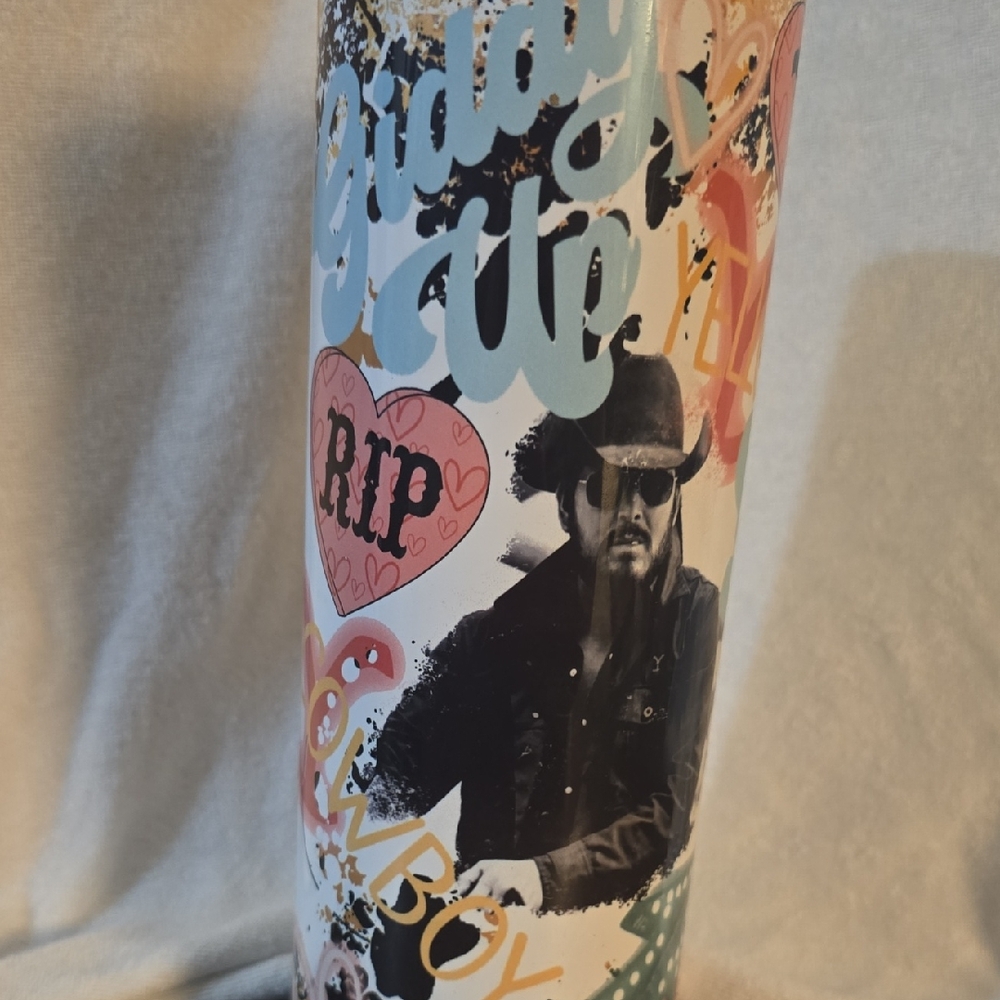 Cowboy Themed Party Tumbler with Multicolor Design